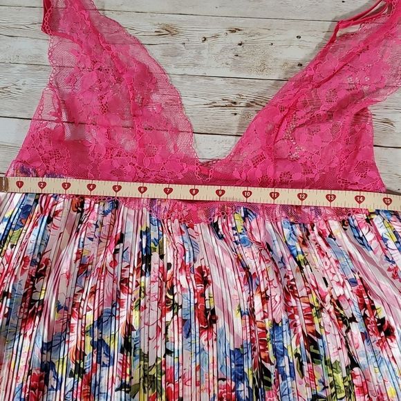 Victoria's Secret x Mary Katrantzou Satin &‎ Lace Pink Babydoll Slip Lingerie XS - Picture 11 of 12